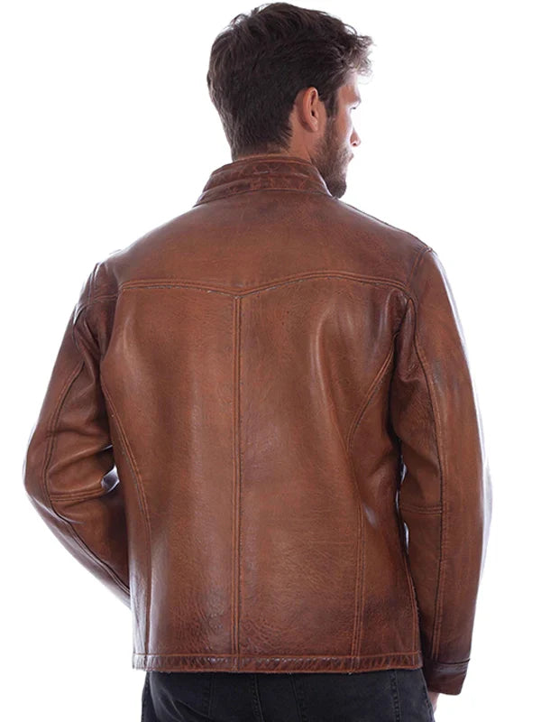 Scully Leather Jacket Brown Back