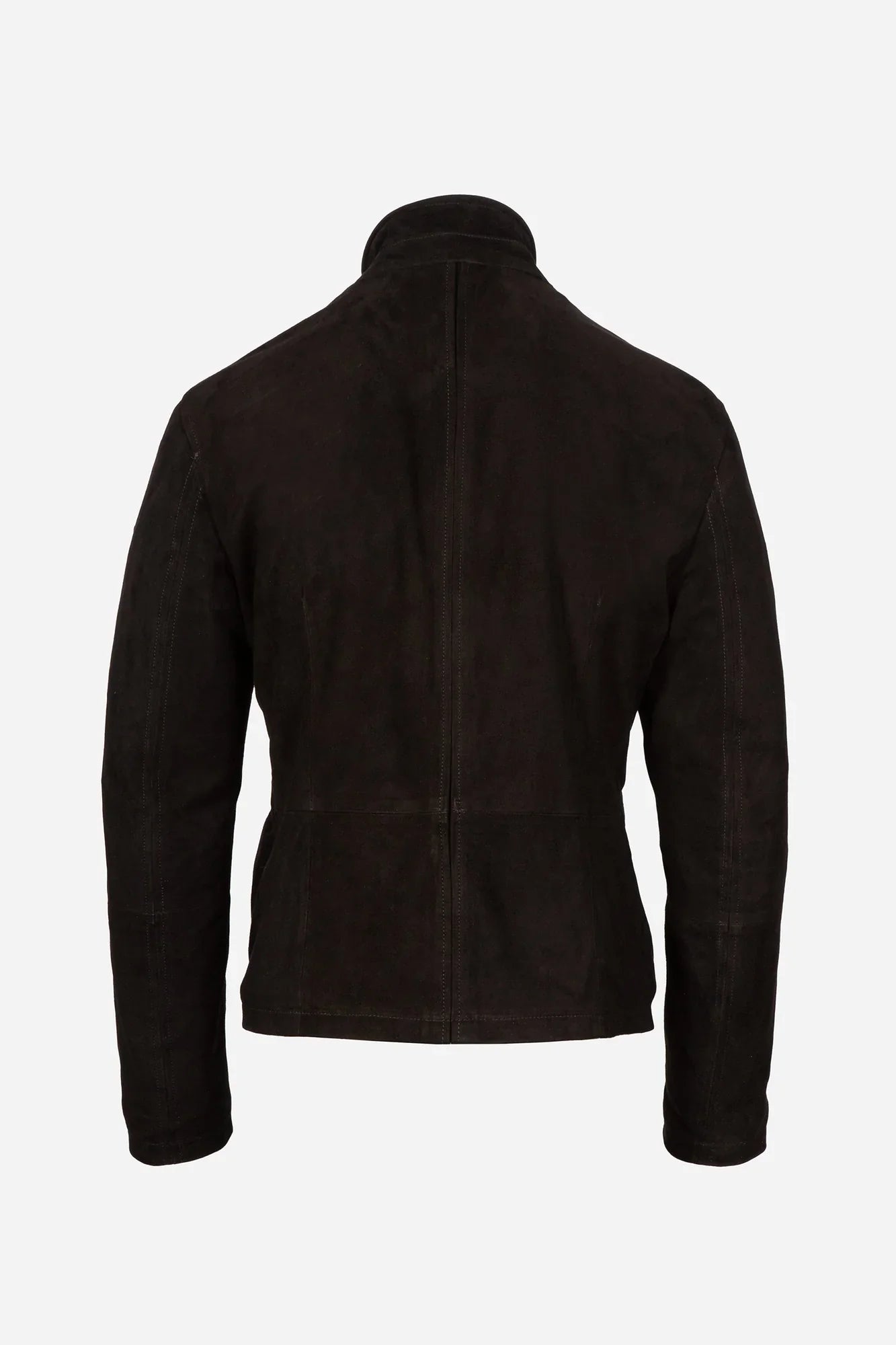 Side view of Craig suede blouson jacket modern style