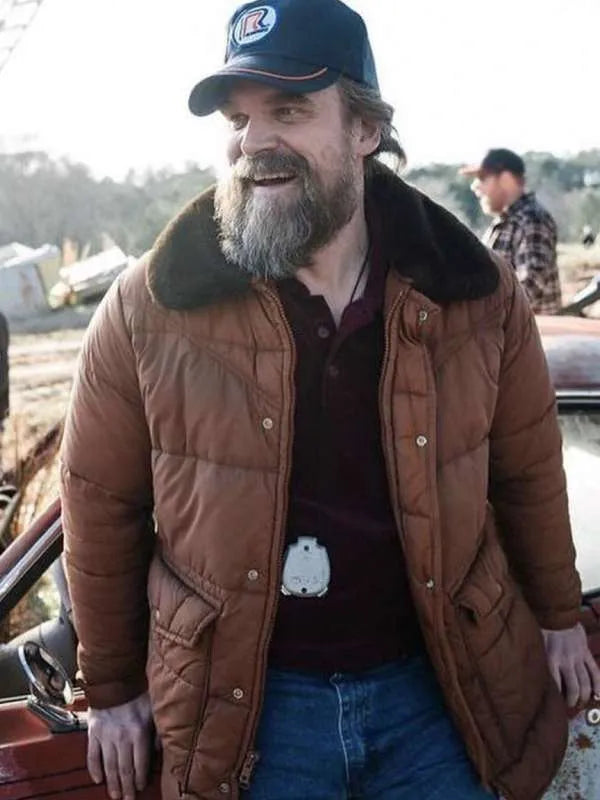 Stranger Things Jim Hopper Brown Shearling Jacket