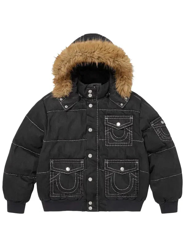 Supreme-True-Religion-Puffer-Jacket-Black