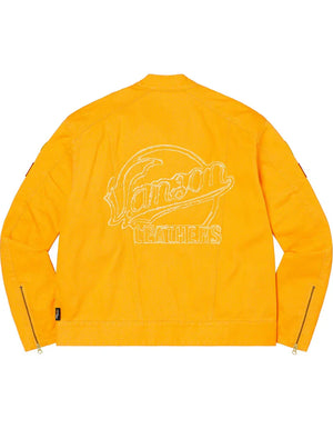Supreme_Vanson_Jacket_Denim_Yellow_Back