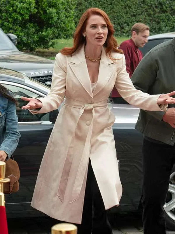 Monica Stevens The Rookie White Leather Coat
