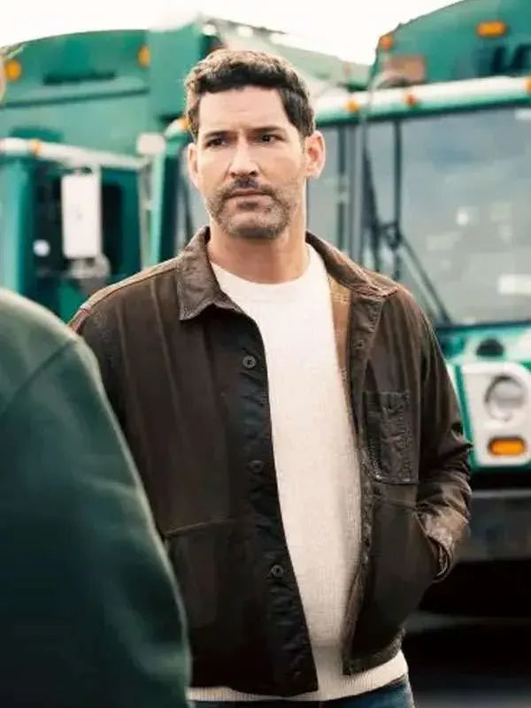 Tom Ellis CIA S01 Brown Jacket