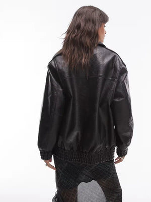 Topshop-Faux-Leather-Black-Oversized-Bomber-Jacket-Back