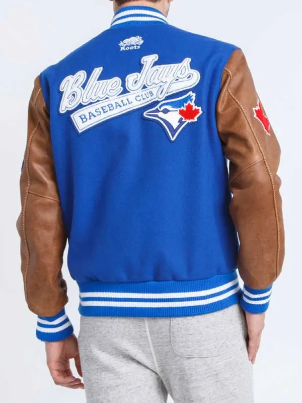 Toronto Blue Jays Blue And Brown Varsity Jacket Buy