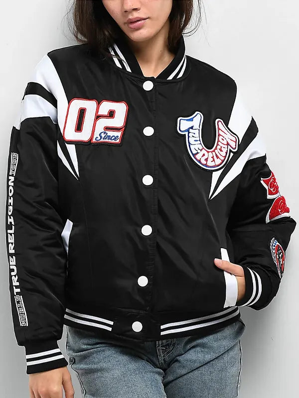 True Religion Varsity Jacket Black - Zing Apparels