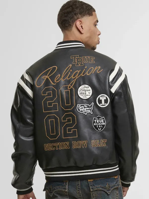 True Religion Varsity Jacket Black - Zing Apparels