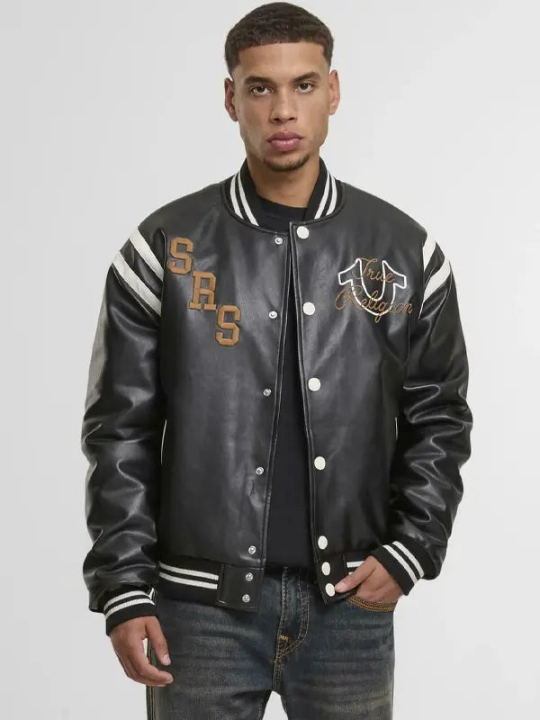 True Religion Varsity Jacket Black - Zing Apparels