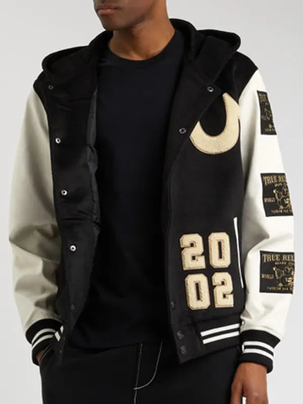 True Religion Varsity Jacket Black - Zing Apparels