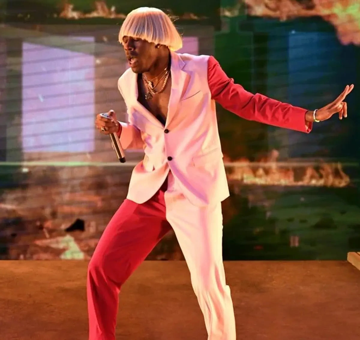 Tyler The Creator Pink And Red Suit