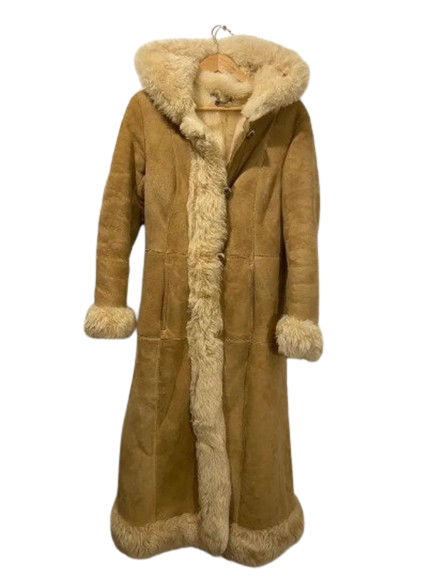 Vintage 70s Penny Lane Shearling Leather Coat For Men And Women