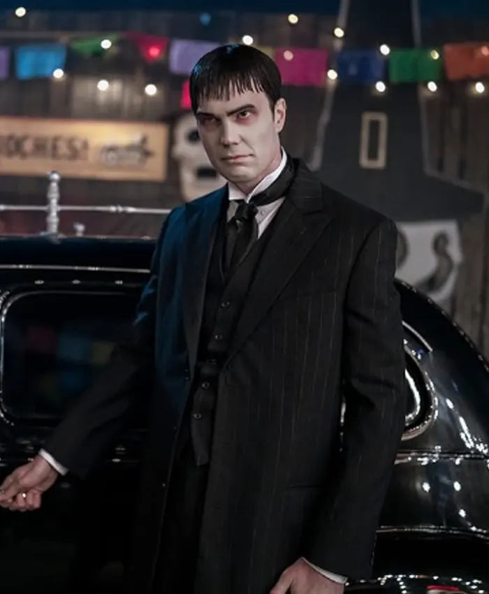 Wednesday Lurch Black Stripped Coat