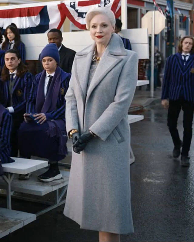 Wednesday Principal Larissa Weems Gray Coat