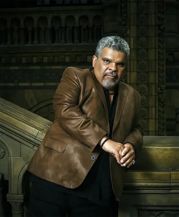 Wednesday S02 Luis Guzmán Brown Leather Blazer