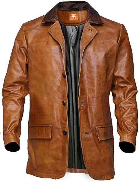 Morgan Gaming Leather Blazer Men, Brown Zing Apparel