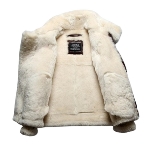 White Shearling Jacket For Winter B3 - Warmth Jacket Zing Apparel