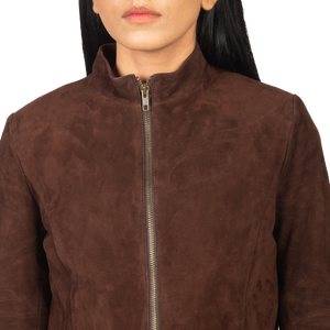 Rumella Mocha Suede Jacket Women, Brown Zing Apparel