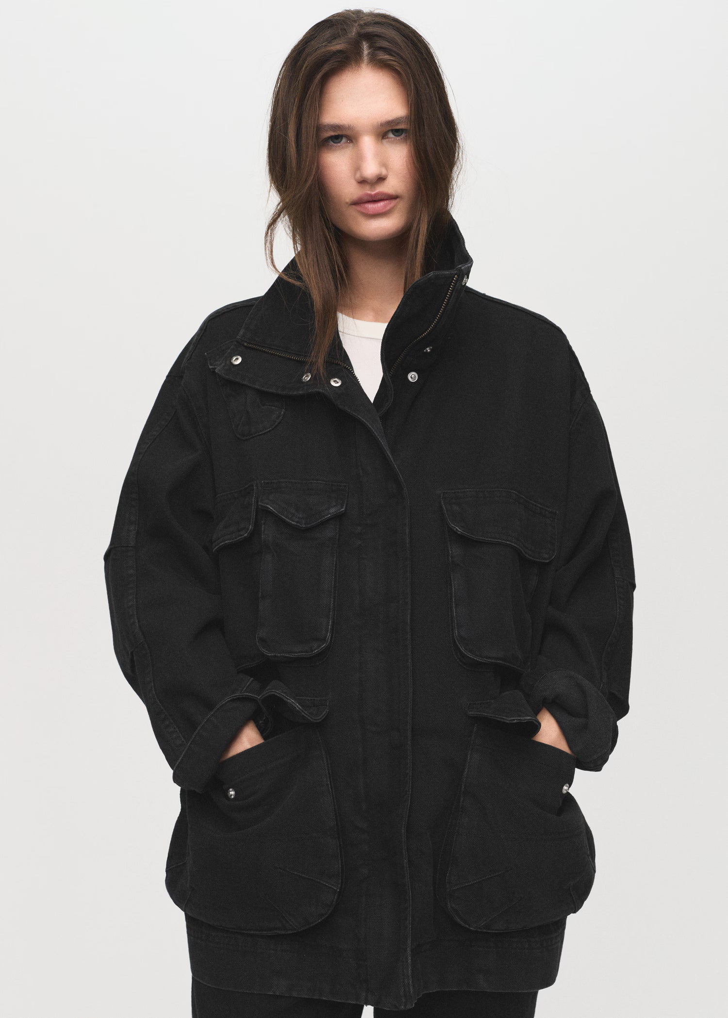 Women’s black denim Barn jacket