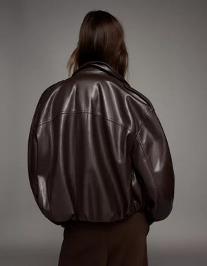Women’s leather blouson jacket