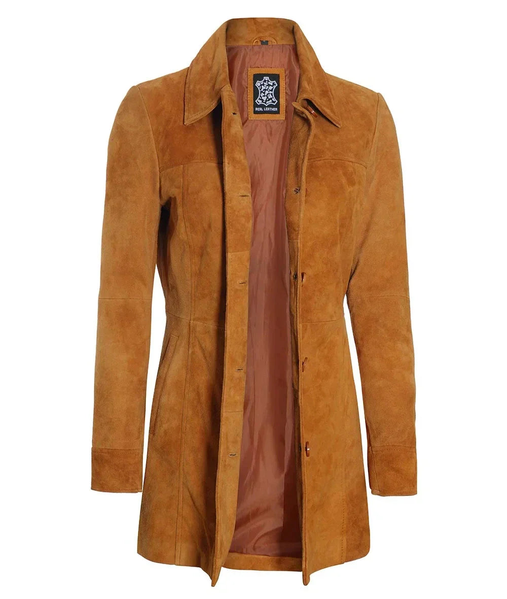 Kandis Suede Jacket Women, Brown Zing Apparel