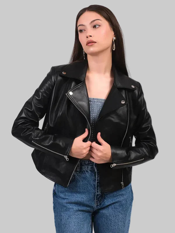Women’s Charlotte Black Leather Jacket