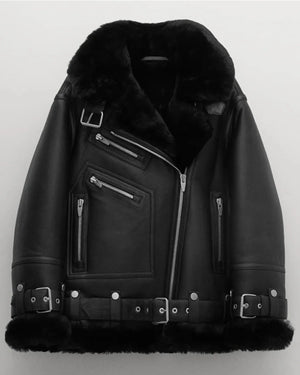 Womens-Shearling-Aviator-Jacket-Black