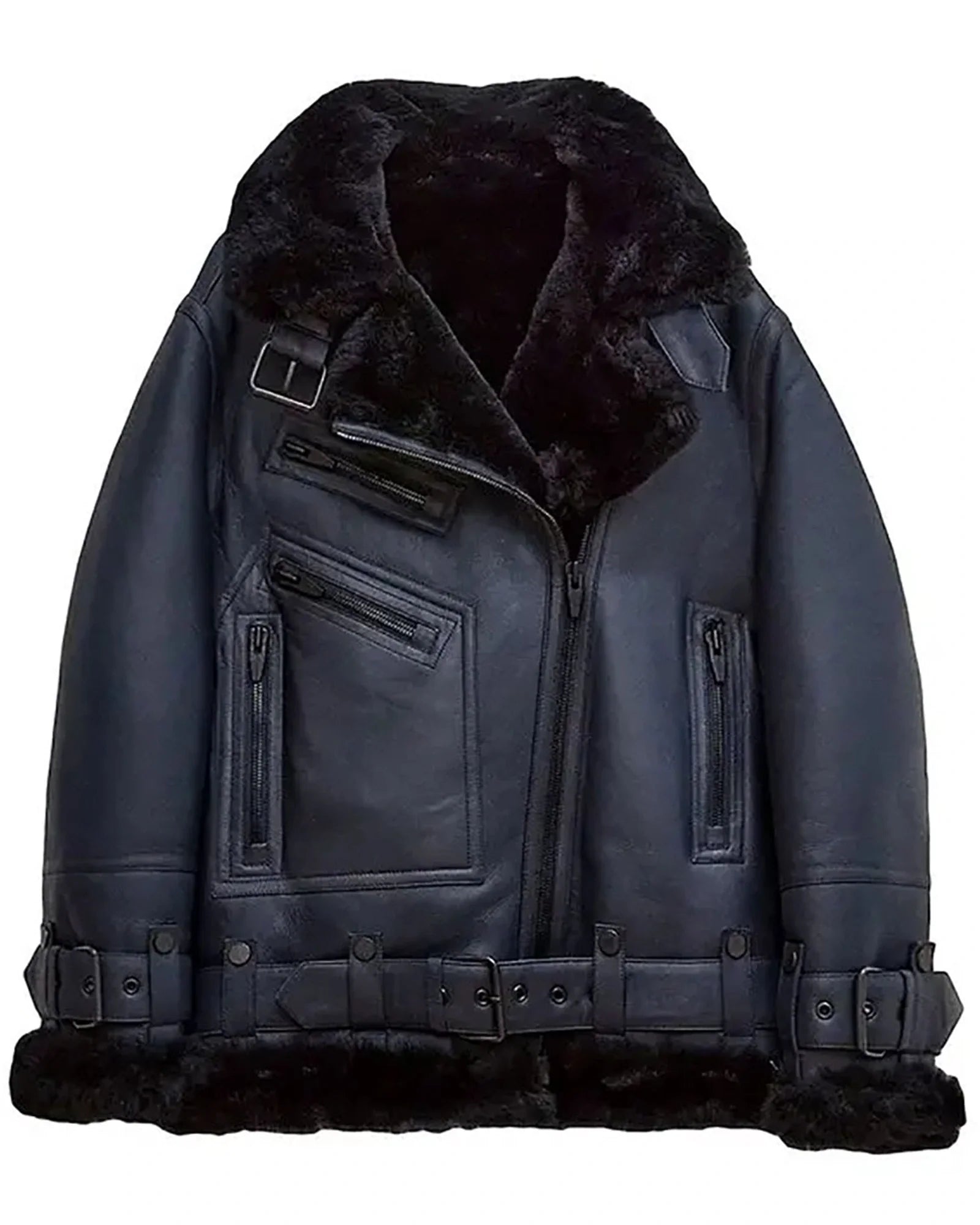 Womens-Shearling-Aviator-Jacket-Blue