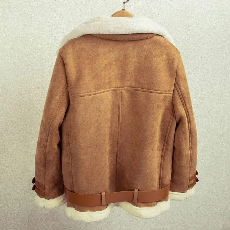 Womens B3 RAF Aviator Shearling Leather Jacket Sale