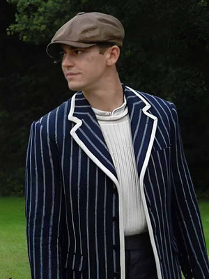 Young Sherlock 2026 Hero Fiennes Tiffin Striped Blazer