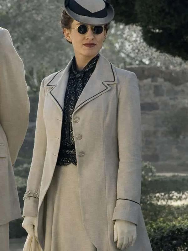 Young Sherlock 2026 Natascha McElhone Whool Grey Coat