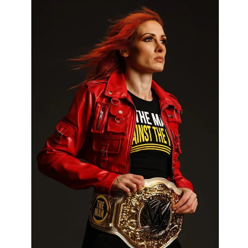 becky-lynch-red-cropped-leather-jacket