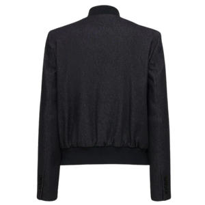 Zipper Cotton Bomber Jacket Women, Black Zing Apparel