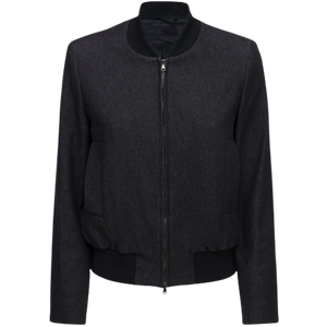 Zipper Cotton Bomber Jacket Women, Black Zing Apparel