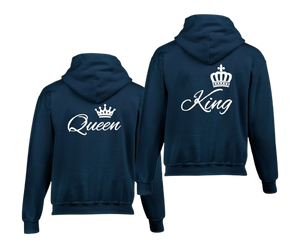 blue king and queen hoodies