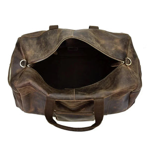 Genuine Cow Leather Weekender Duffle Bag Zing Apparel
