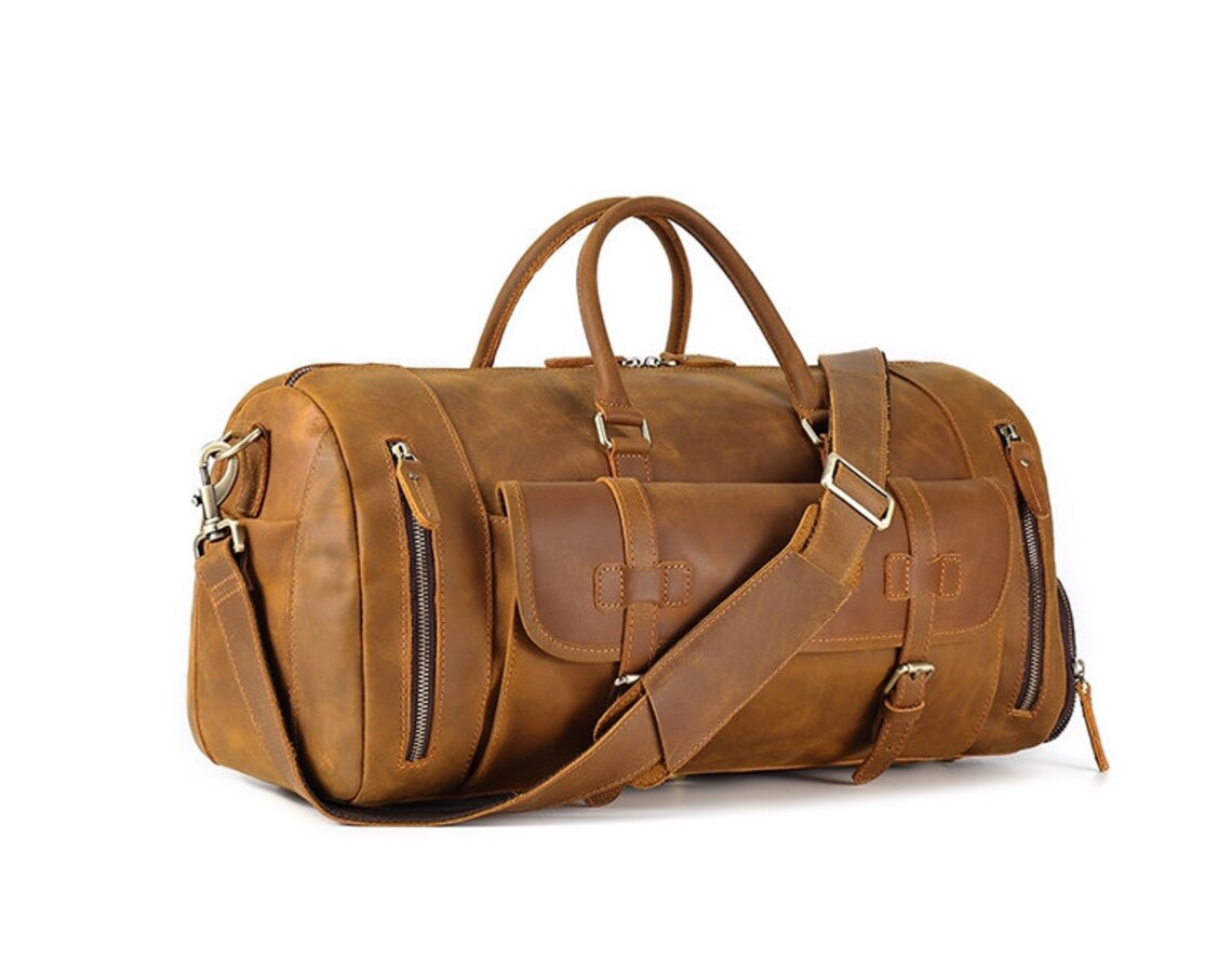 Premium Crazy Horse Leather Duffle Bag Zing Apparel