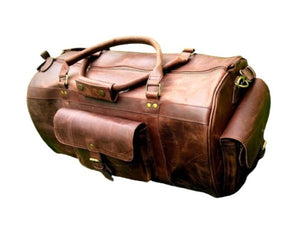 Vintage Leather Weekender with Shoe Pocket Zing Apparel
