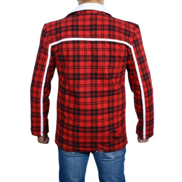 Ryan’s Checkered Cotton Jacket With White Shearling Zing Apparel