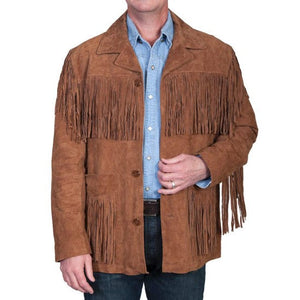 Frontier Brown Fringe Suede Leather Jacket Zing Apparel