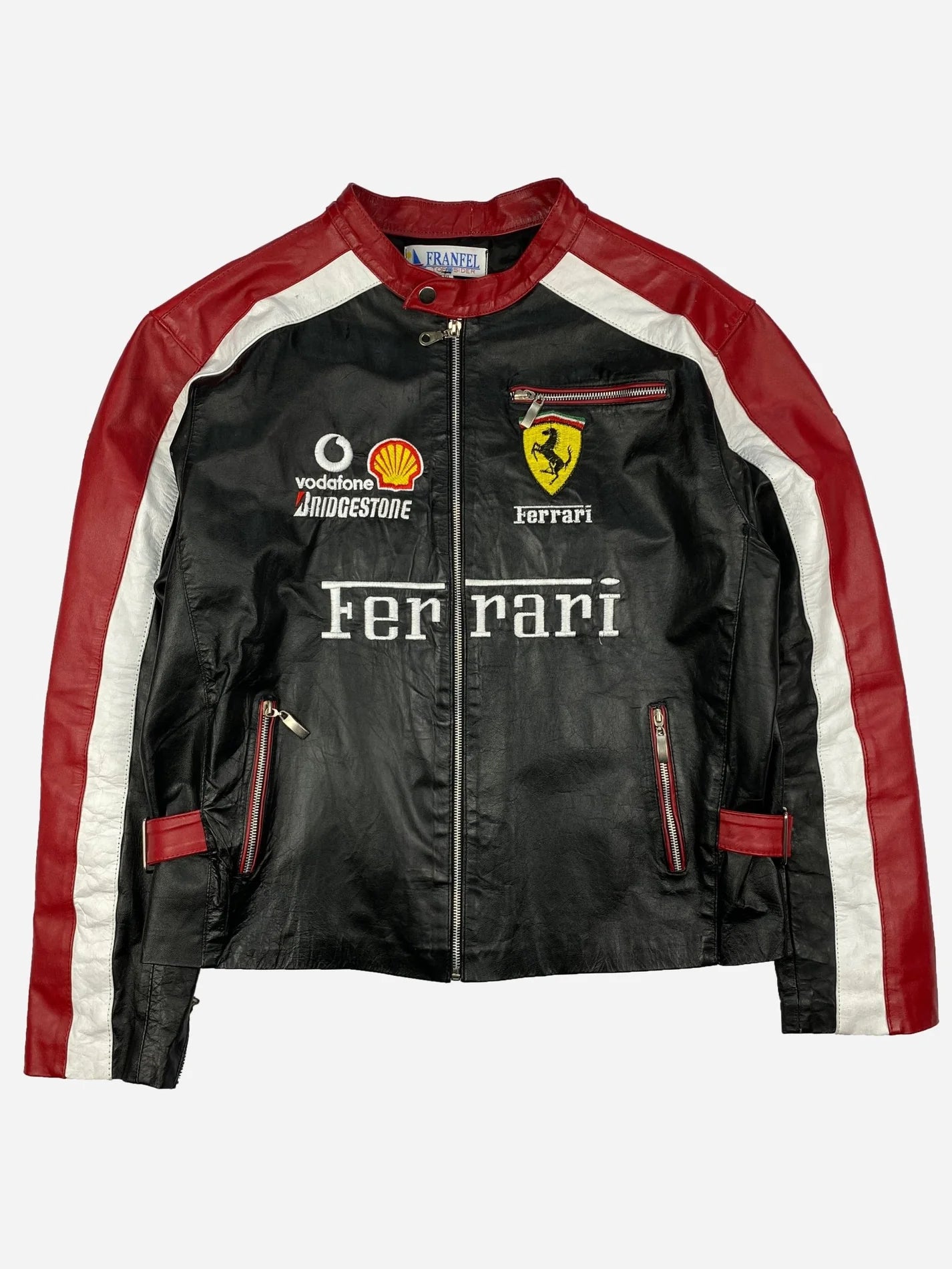 Handmade Vintage Ferrari Racing Leather Jacket